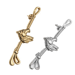 Fermacravatta con testa di cavallo Argentato Argento