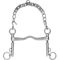 Mors Saumur Feeling a leva con aste corte in acciaio inox satinato