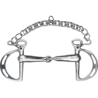 Morso spagnolo Feeling spezzato con passaggi in inox satinato Morso spagnolo Feeling spezzato con passaggi in inox satinato