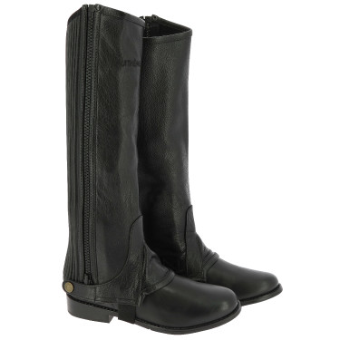 Mini-chaps Equithème in pelle Nero