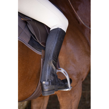 Mini-chaps Equithème in pelle Nero