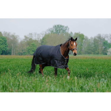 Coperta Equithème Tyrex 600 D 150G Nero / cielo
