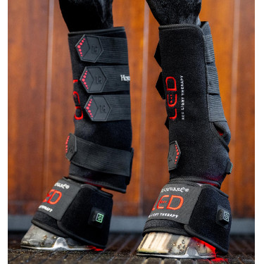 Stinchiere terapeutici Horseware con luce rossa a LED Nero / nero Stinchiere terapeutici Horseware con luce rossa a LED Nero / nero