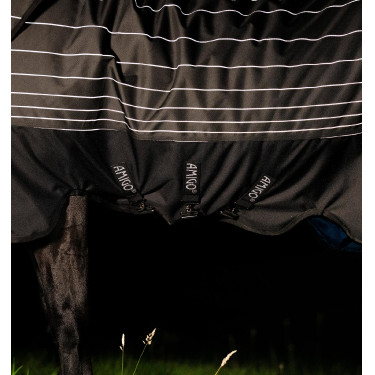 Coperta Horseware Amigo 1200D FieldSafe Reflectech Plus Turnout 50 g Nero / nero riflettente Coperta Horseware Amigo 1200D FieldSafe Reflectech Plus Turnout 50 g Nero / nero riflettente