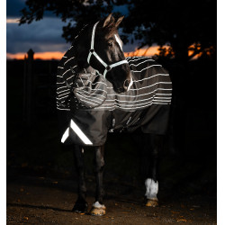 Coperta Horseware Amigo 1200D FieldSafe Reflectech Plus Turnout 50 g Nero / nero riflettente Coperta Horseware Amigo 1200D FieldSafe Reflectech Plus Turnout 50 g Nero / nero riflettente