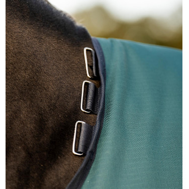 Coperta Horseware Amigo Ripstop 900D Turnout 100g Verde dinastia / blu marine / argento