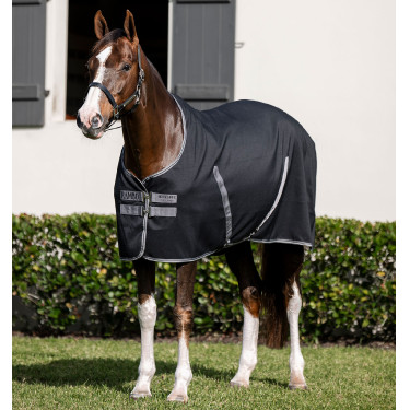 Coperta per box Horseware Rambo fodera in microfibra Nero / temporale / grigio argento