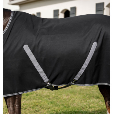 Coperta per box Horseware Rambo fodera in microfibra Nero / temporale / grigio argento