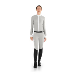 Polo da gara Ego7 a maniche lunghe da donna Grigio chiaro Polo da gara Ego7 a maniche lunghe da donna Grigio chiaro