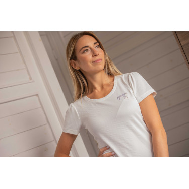 T-shirt Pénélope Techty a maniche corte Ecrù Bianco