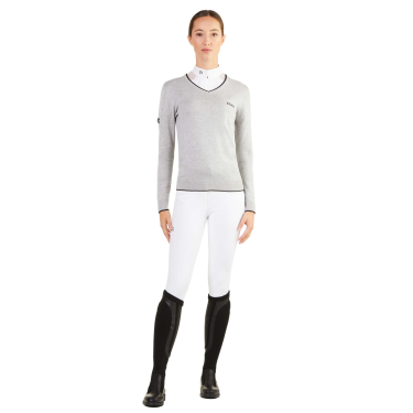 Maglia con scollo a V Ego7 Vic donna Grigio