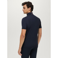 Polo da allenamento Rialto Tommy Hilfiger Equestrian 1/4 zip maniche corte uomo Cielo del deserto Blu