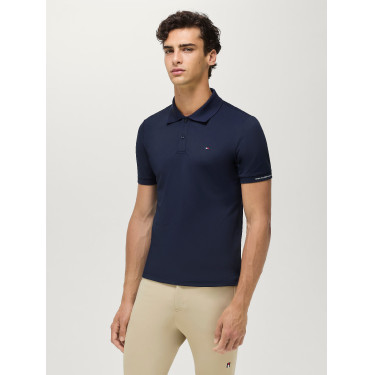 Polo tecnico Fresco Tommy Hilfiger Equestrian a maniche corte da uomo Cielo del deserto Blu Polo tecnico Fresco Tommy Hilfiger Equestrian a maniche corte da uomo Cielo del deserto Blu