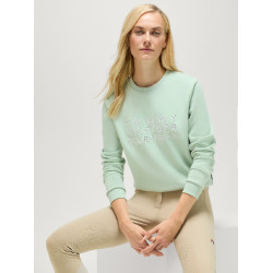 Maglia girocollo Belair con strass Tommy Hilfiger Equestrian donna Menta belair Verde