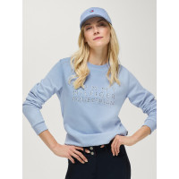 Maglia girocollo Belair con strass Tommy Hilfiger Equestrian donna Blu tenue