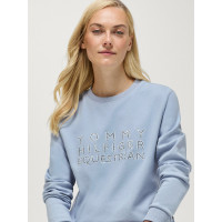 Maglia girocollo Belair con strass Tommy Hilfiger Equestrian donna Blu tenue
