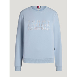 Maglia girocollo Belair con strass Tommy Hilfiger Equestrian donna Blu tenue