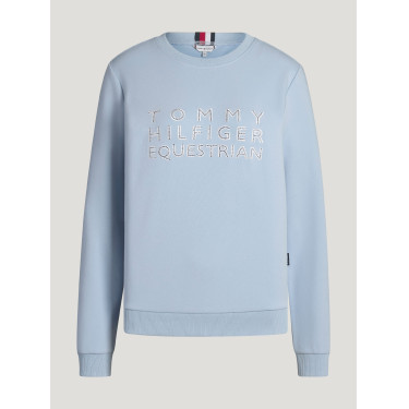 Maglia girocollo Belair con strass Tommy Hilfiger Equestrian donna Blu tenue