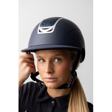 Casco da equitazione con ornamento in cristallo Horze Arix II Grigio fumo