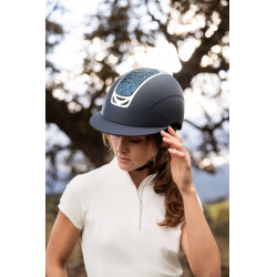 Casco da equitazione con ornamento in cristallo Horze Arix II Grigio fumo