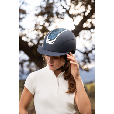 Casco da equitazione con ornamento in cristallo Horze Arix II Grigio fumo