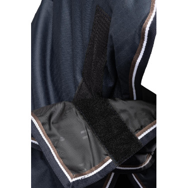 Coperta leggera da esterno Glasgow con copricollo Horze Mirtillo Grigio