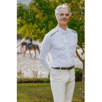 Polo da concorso a maniche lunghe Equithème Adrien uomo Bianco