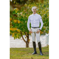 Polo da concorso a maniche lunghe Equithème Adrien uomo Bianco