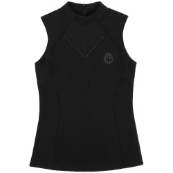 T-shirt senza maniche Je t'aime Equithème Carla donna Nero