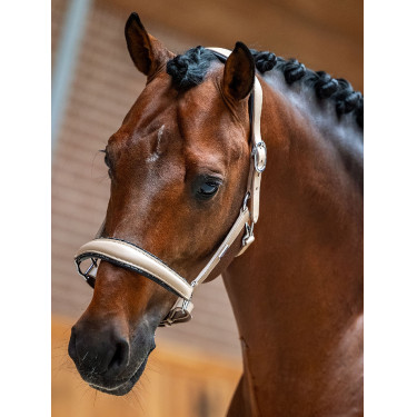 Capezza in pelle Equestrian Stockholm anatomica scintillante Sabbia Beige