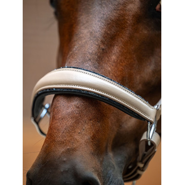 Capezza in pelle Equestrian Stockholm anatomica scintillante Sabbia Beige
