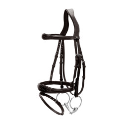 Briglia Capezzina Combinata Anatomica Collezione US by Dy'on Nero