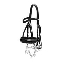 Briglia con Chiusura Francese Large Verniciata Working di Dy'on Nero