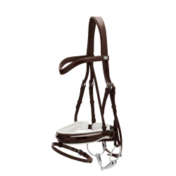 Briglia Working by Dy'on Capezzina Combinata Larga Lucida Fodera Bianca Marrone