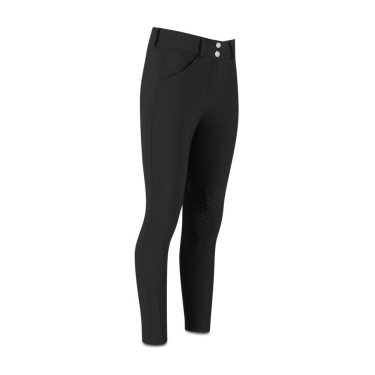 Pantaloni da equitazione Kentucky Miami da donna con grip al ginocchio Nero