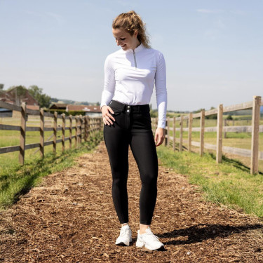 Pantaloni da equitazione Kentucky Miami da donna con grip al ginocchio Nero Pantaloni da equitazione Kentucky Miami da donna con grip al ginocchio Nero