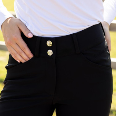 Pantaloni da equitazione Kentucky Miami da donna con grip al ginocchio Nero Pantaloni da equitazione Kentucky Miami da donna con grip al ginocchio Nero