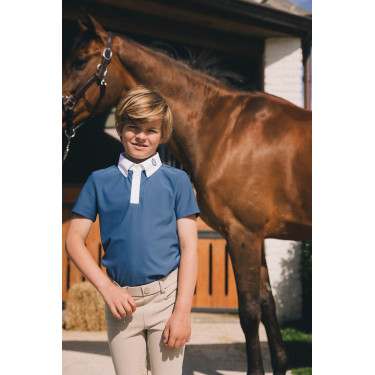 Polo da competizione Kentucky Osaka a maniche corte per ragazzo Marina Blu marino