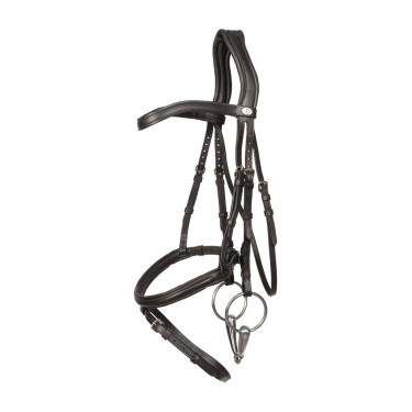 Briglia con capezzina combinata Dy'on in morbida pelle Nero