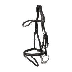 Briglia con capezzina combinata media in morbida pelle Dy'on Nero