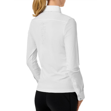 Camicia a maniche lunghe da donna Equestrian Stockholm Performance Bianco Camicia a maniche lunghe da donna Equestrian Stockholm Performance Bianco