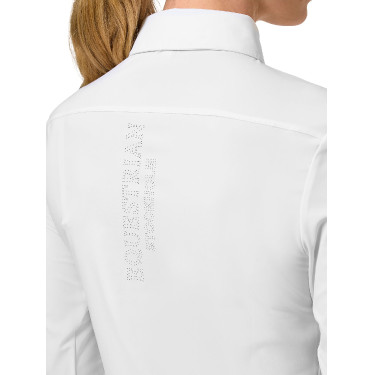 Camicia a maniche lunghe da donna Equestrian Stockholm Performance Bianco Camicia a maniche lunghe da donna Equestrian Stockholm Performance Bianco
