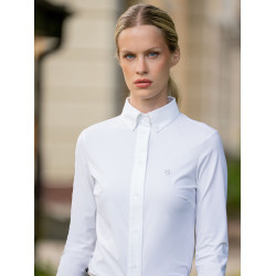 Camicia a maniche lunghe da donna Equestrian Stockholm Performance Bianco Camicia a maniche lunghe da donna Equestrian Stockholm Performance Bianco