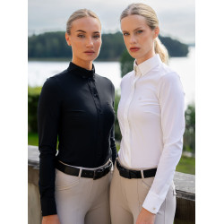 Camicia a maniche lunghe da donna Equestrian Stockholm Performance Bianco Camicia a maniche lunghe da donna Equestrian Stockholm Performance Bianco