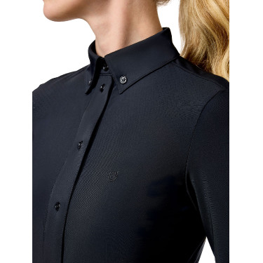 Camicia a maniche lunghe da donna Equestrian Stockholm Performance Nero Camicia a maniche lunghe da donna Equestrian Stockholm Performance Nero