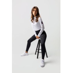 Pantaloni aderenti B Vertigo Jenny con fondello in pelle da donna Nero