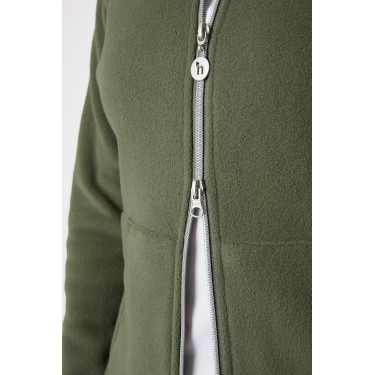 Giacca da equitazione in pile da donna Horze Ellie Verde scarabeo