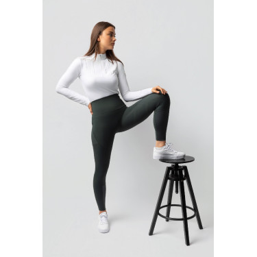 Leggings termici B Vertigo senza cuciture con grip integrale Leonora Scarabèo verde