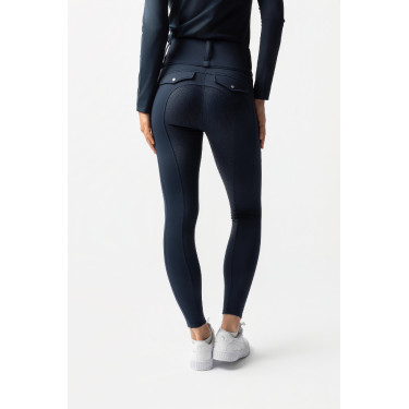 Leggings termici ibridi Horze Anya full grip Mirtillo Blu