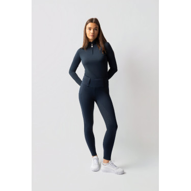 Leggings termici ibridi Horze Anya full grip Mirtillo Blu